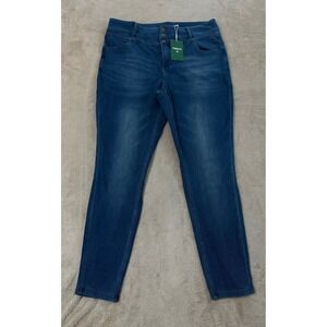 Halara Flex Denim Jeans Women XL Blue Stretch Denim 3 Button High‎ Waisted NEW